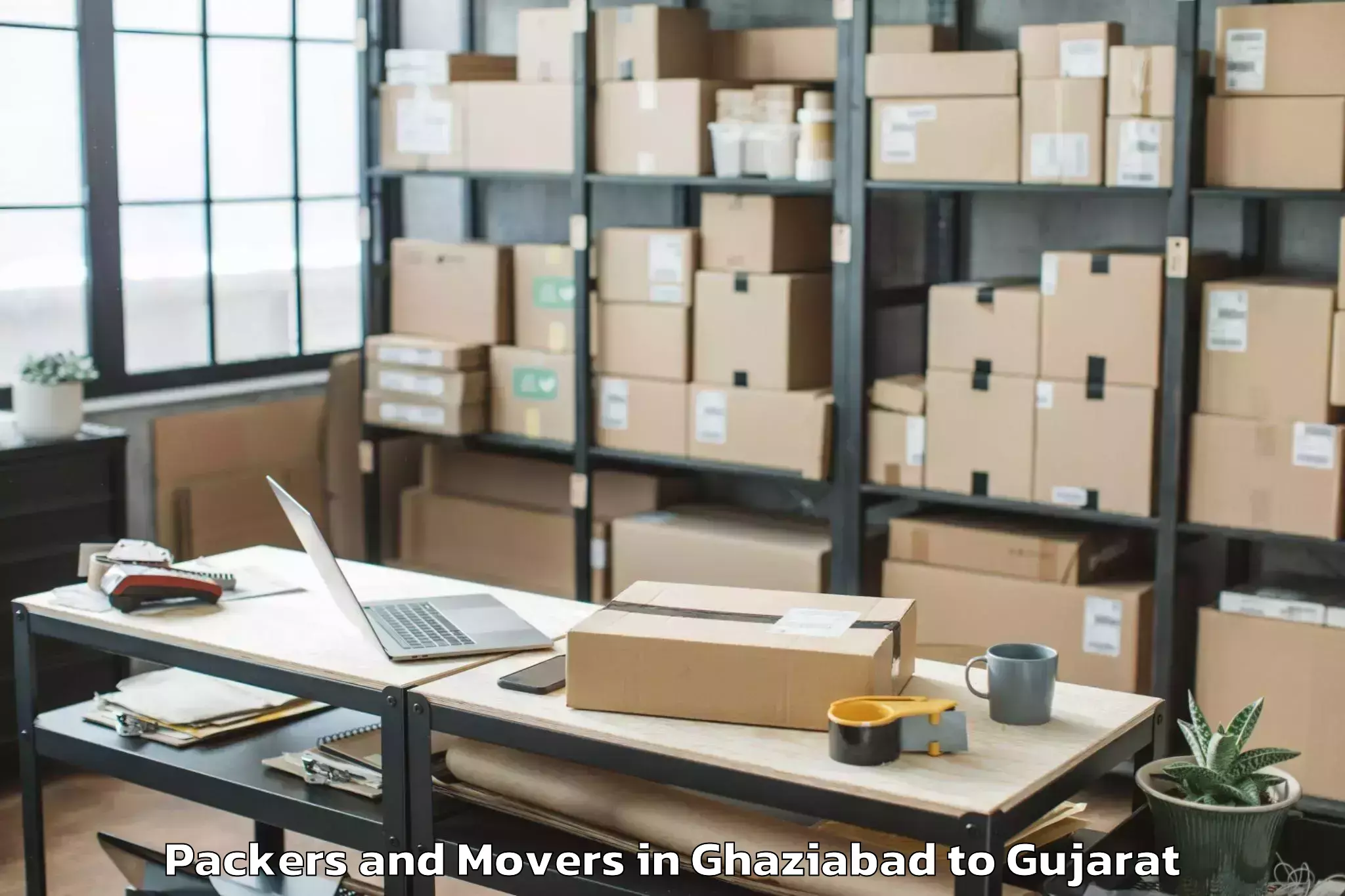 Easy Ghaziabad to Karjan Packers And Movers Booking